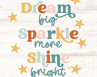 Digital Dream Sparkle Shine Bulletin Board Kit - Boho Bulletin Board - Bulletin Board Printable - Classroom Decor - SVG File - PDF File