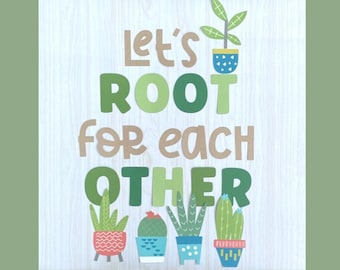 Plant Bulletin Board Kit - Let's Root For Each Other - Pre-Made Bulletin Board Set - Classroom Decor - Teacher Ideas - Ready Made Letters