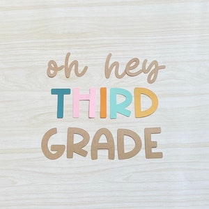 Back to School Bulletin Board Kit - Custom Grade Boho Colors - Pre-Made Bulletin Board Set - Ready Made Letters - Modern Classroom Decor