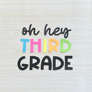 Back to School Bulletin Board Kit - Custom Grade Bright Colors - Pre-Made Bulletin Board Set - Ready Made Letters - Modern Classroom Decor