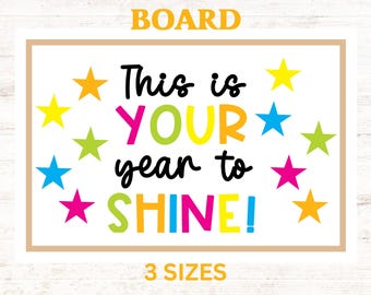 Printable Back To School Bulletin Board, This Is Your Year To Shine, Modern Classroom, Digital Bulletin Board Set, Printable Stars