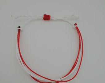 Candy Cane Wax String Bracelet