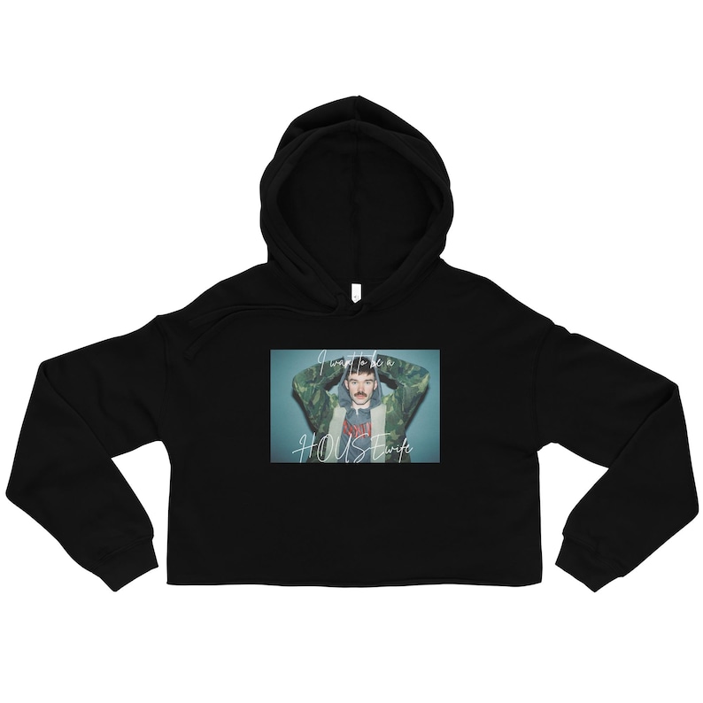 Dom Dolla "I Want to Be a Housewife" EDM Meme Petite Crop Hoodie