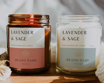 Printable Candle Labels Template Modern Candle Label Design Personalized Candle Label Custom Product Label Template Editable in Canva