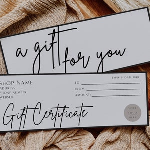 Gift Certificate Template, Printable Gift Voucher, Editable Gift Certificate, Printable Gift Card, Coupon Marketing Certificate, spa voucher