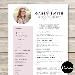 Pink Sorority Resume Template Etsy, Easy to Edit Sorority Resume Template, Sorority Rush and Cover Letter, Unique Sorority Recruitment Pack