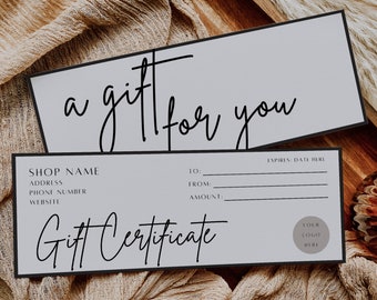 Gift Certificate Template, Printable Gift Voucher, Editable Gift Certificate, Printable Gift Card, Coupon Marketing Certificate, spa voucher