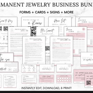 Permanent Jewelry Business Bundle, Editable Permanent Jewelry Consent Forms, Permanent Jewelry Warranty Care Card, Permanent Jewelry Tools
