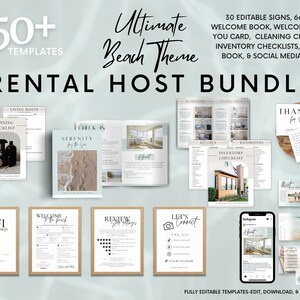 Airbnb Host Bundle Template, VRBO Rental Templates, Editable Airbnb Signs, Welcome Book Template, Cleaning Checklists, Airbnb Printables