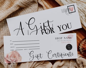 Valentines Gift Certificate Template, DIY Printable Gift Voucher, Valentine’s Editable Gift Card, Spa Salon Gift Certificate, Canva Template