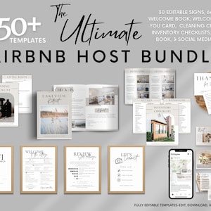 K&ouml;nnte beinhalten: Eine Sammlung von &uuml;ber 150 druckbaren Vorlagen f&uuml;r Airbnb-Gastgeber. Die Vorlagen umfassen Willkommensb&uuml;cher, Reinigungschecklisten, Inventarchecklisten, Inszenierungsb&uuml;cher, Social-Media-Posts und Schilder. Die Vorlagen sind vollst&auml;ndig editierbar und k&ouml;nnen sofort heruntergeladen und gedruckt werden.