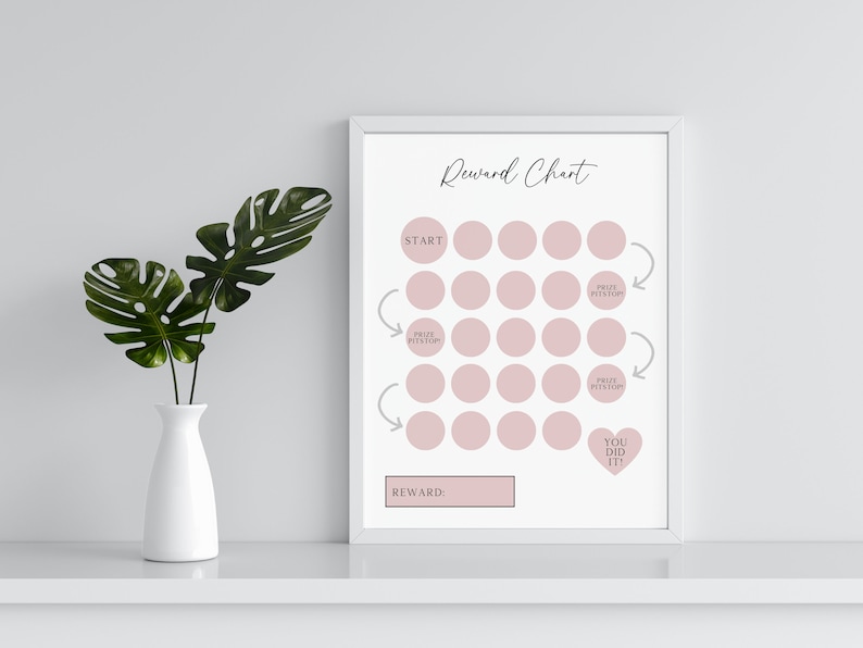 Printable Adult Reward Chart Pink Behavior Chart Daily Chore - Etsy