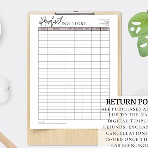 Editable Inventory Management Form, Inventory Tracker PDF, Product ...