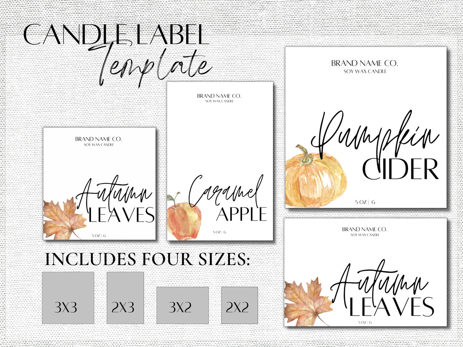 Fall Candle Label Template Editable Candle Label Design Etsy