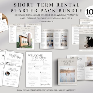 Airbnb Host Bundle Template, Editable Airbnb Signs, Welcome Book Airbnb template, Cleaning Checklists, Airbnb Printables, VRBO host bundle
