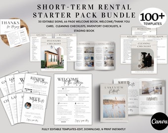 Airbnb Host Bundle Template, Editable Airbnb Signs, Welcome Book Airbnb template, Cleaning Checklists, Airbnb Printables, VRBO host bundle