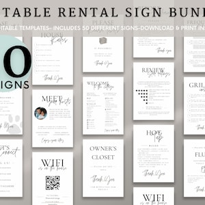 Airbnb Sign Bundle Template, Airbnb Welcome Book, VRBO template, Wifi Sign, House Rules, Airbnb Host Template, Airbnb Guest Checkout List