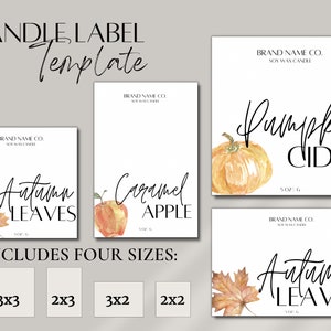 Fall Candle Label Template, Editable Candle Label Design, Customizable ...
