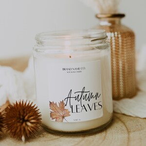 Fall Candle Label Template, Editable Candle Label Design, Customizable ...