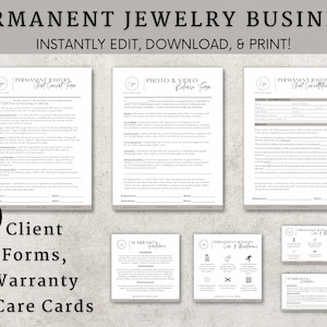 Permanent Jewelry Business Starter Kit, Permanent Jewelry Consent Forms,  Permanent Jewelry Warranty Card, Permanent Jewelry Instagram Posts 