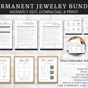Permanent Jewelry Business Starter Kit, Permanent Jewelry Consent Forms, Permanent Jewelry Warranty Care Card, Permanent Jewelry Tools