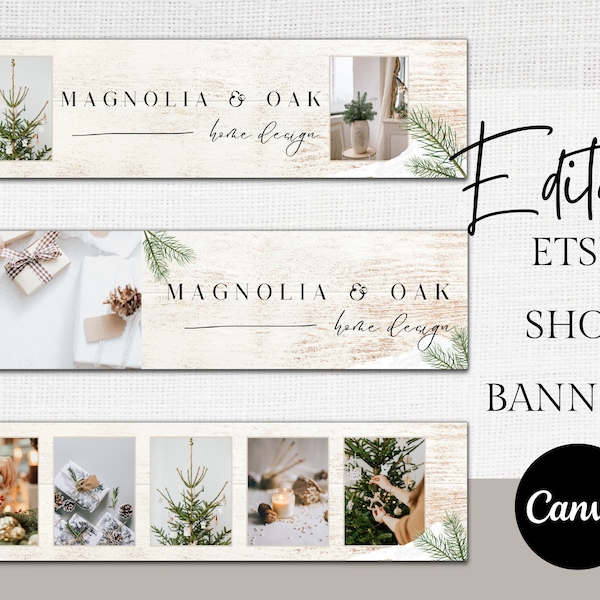 Winter Etsy Shop Banner Template, Holiday Etsy Banner Canva Template, DIY Etsy Store Branding, Winter Etsy Banner, Etsy Store Slider