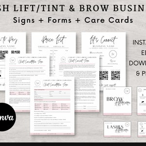 Brow Lamination Lash Lift Tint Forms Editable Lash Consent Templates Brow Lash Tech Consultation Esthetician Forms Lash Intake Consent Form