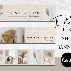 Minimal Etsy Shop Graphic Bundle, Etsy Banner Canva Template, DIY Etsy Store Branding, Editable Etsy Banner, Etsy Store Slider, Branding Kit