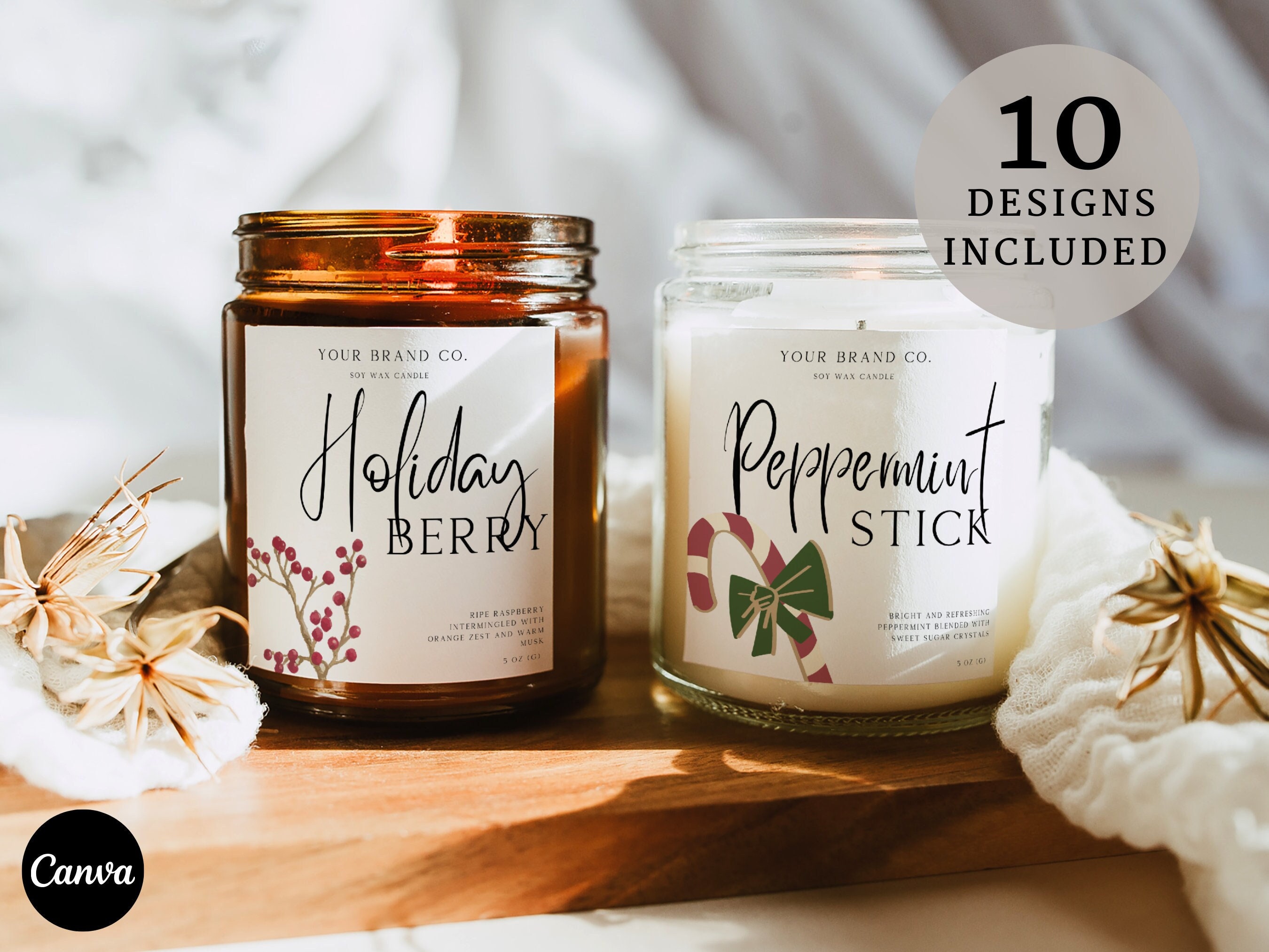 New Holiday Candle Scents & Label Designs - Avery