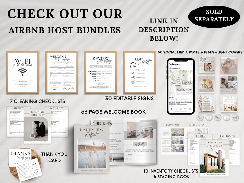 Editable Airbnb Welcome Guide Signage, Printable Short Term Rental ...