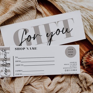 Gift Certificate Template, Printable Gift Voucher, Editable Gift Certificate, Printable Gift Card, Coupon Marketing Certificate, Spa voucher