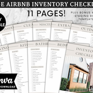 Airbnb Inventory Checklist Template, Editable Airbnb Essential Items List, Printable Vacation Rental Download, Host Amenities Guide