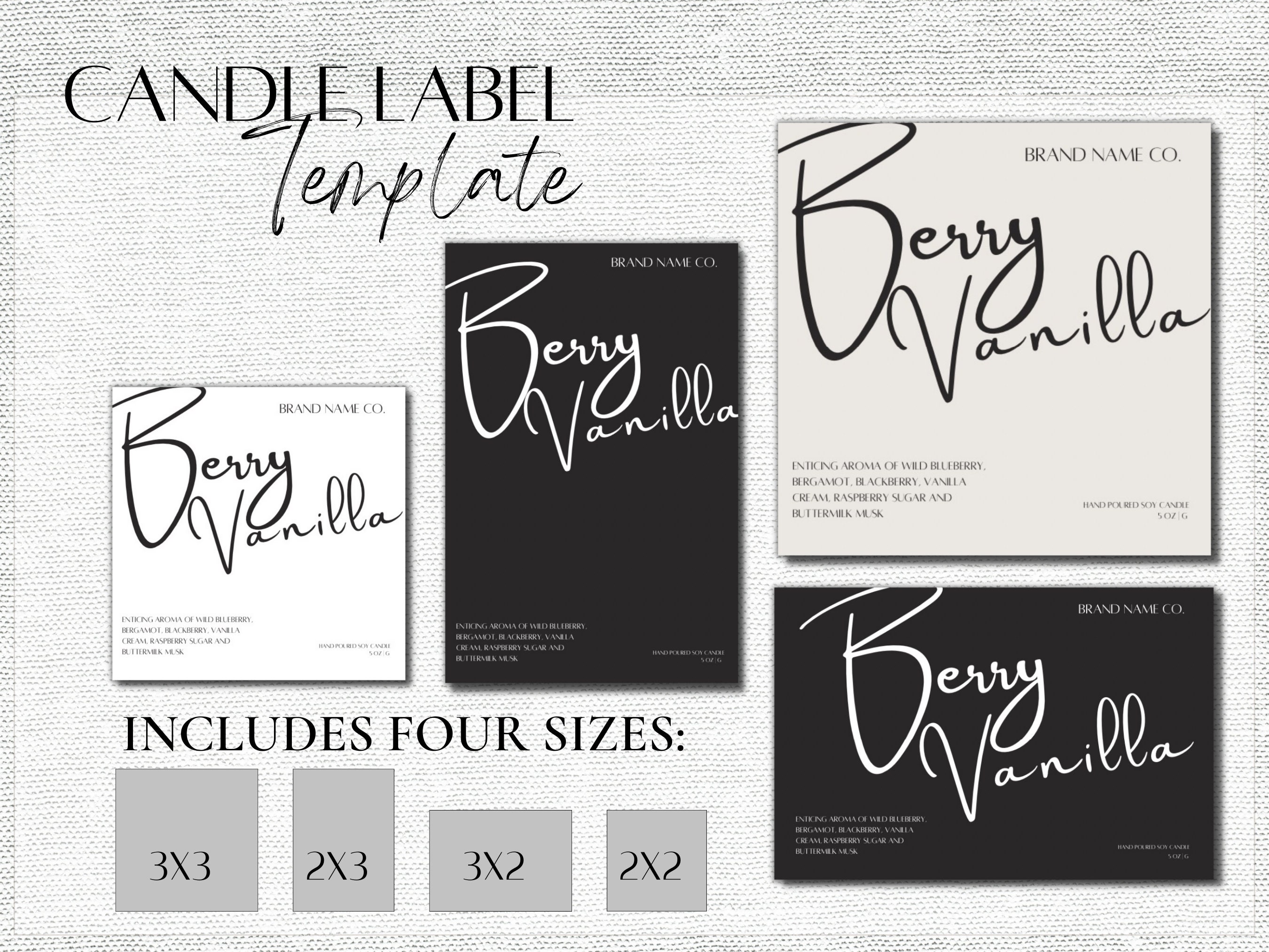 Candle Label Stickers, Candle Label Template, Editable Candle Label ...