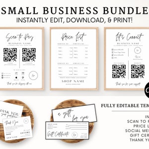 Small Business Bundle, Craft Fair Template, Price List Template, Scan To Pay Template, Thank You Card Small Business, Craft Show Bundle