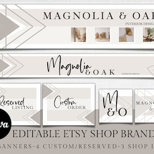 Etsy Shop Banner Kit Template, Editable Etsy Shop Kit Set, Etsy Shop Branding Kit, Etsy Seller Store Graphics Modern Branding Template Canva