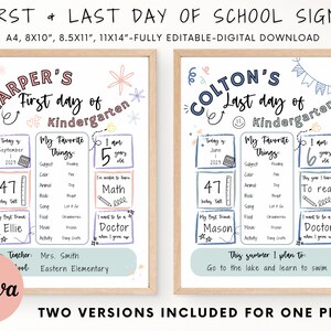 First Day of School Sign Digital Download Back to School Reusable Sign First day of Prek School Sign Kids School Photo Prop Grade Signs