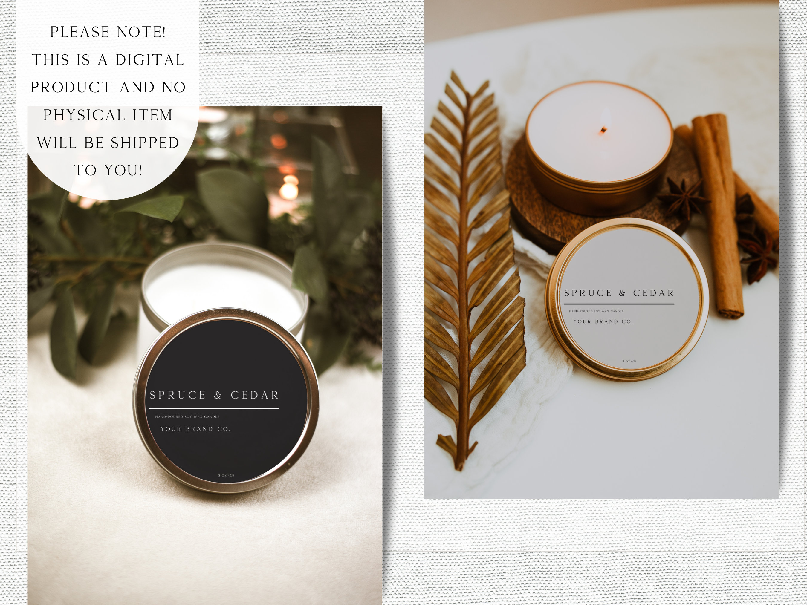 Candle Wrapper Label Round Candle Label Template, Editable Candle Lid Sticker Label, Pre ...