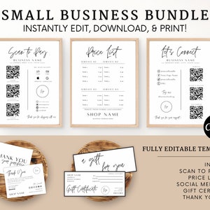 Craft Show Bundle QR Code Sign Template Craft Fair Template Small Business Bundle Price List Template Scan To Pay Template Gift Voucher