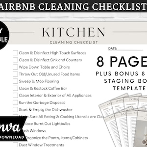 Editable Cleaning List, Vacation Rental Cleaning Template, Cleaning Checklist for Airbnb, Housekeeping Routine, Cleaning List Printable, PDF