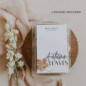 Fall Wax Melt Label Template Editable Canva, Custom Wax Melt Label Template, Printable DIY Wax Tart Label Design, Wax Melt Sticker Label