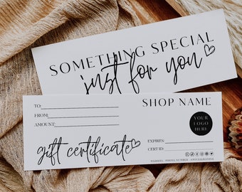 Gift Certificate Template, Printable Gift Voucher, Editable Gift Certificate, Printable Gift Card, Coupon Marketing Certificate, spa voucher