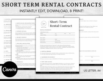 Short Term Rental Agreement Contract House Rental Services Agreement Airbnb Contract Rental Agreement Template Landlord Form Lease Agreement