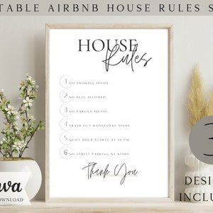 Airbnb House Rules Sign Bundle Template, Editable Airbnb, Signs Rental Home, Airbnb Rules sign, House Rules List, Airbnb Host, Simple Signs