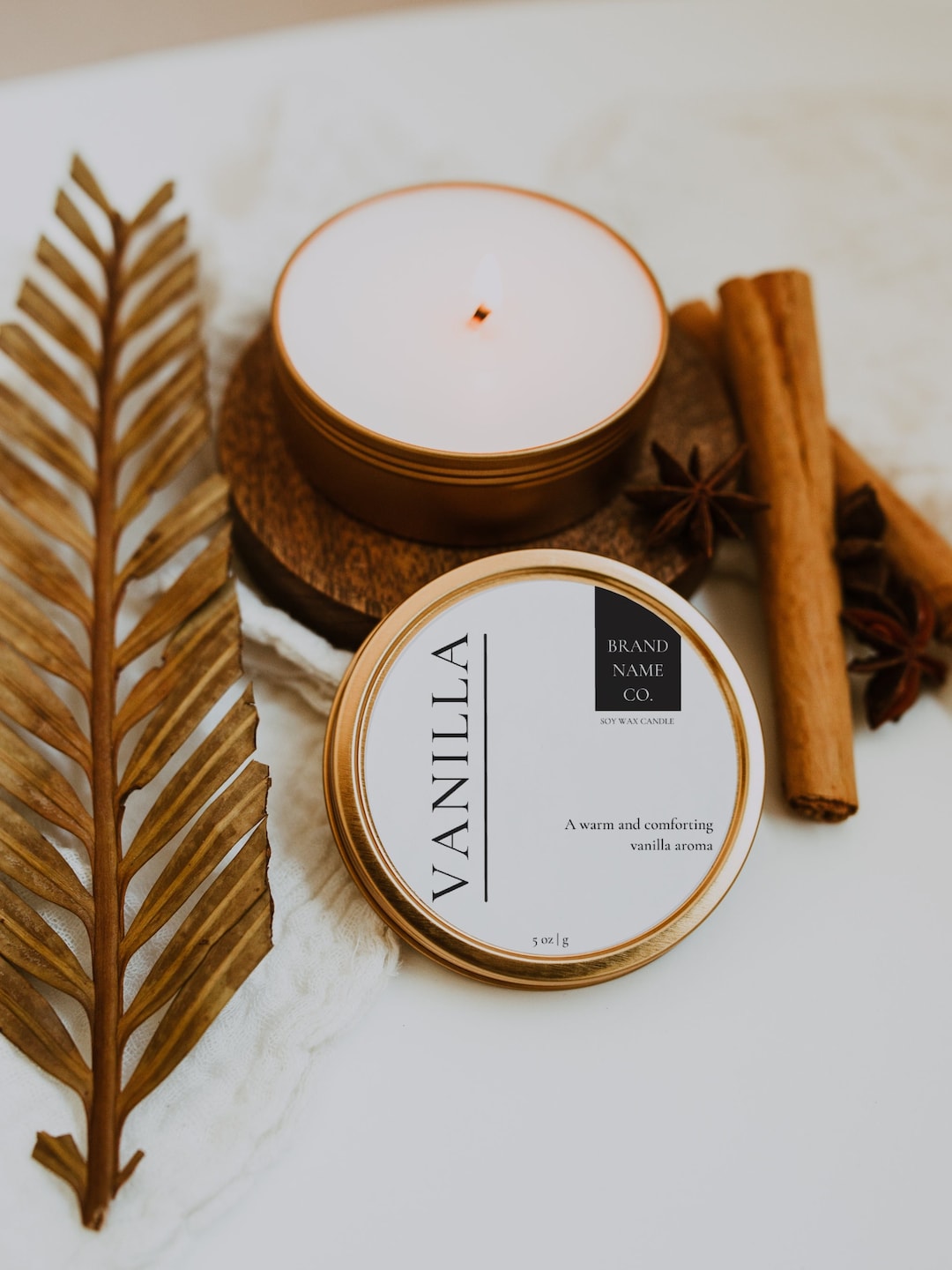 Round Candle Label Template, Editable Candle Lid Sticker Label, Pre ...