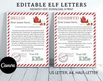 Editable Elf Arrival Letter Return Letter Christmas Elf I'm Back Elf Welcome Christmas Elf Letter From Your Elf Printable Template Canva