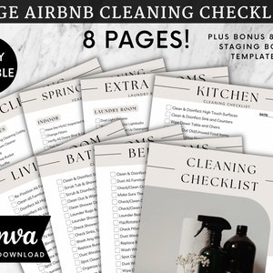 Editable Cleaning List, Vacation Rental Cleaning Template, Cleaning Checklist for Airbnb, Housekeeping Routine, Cleaning List Printable, PDF