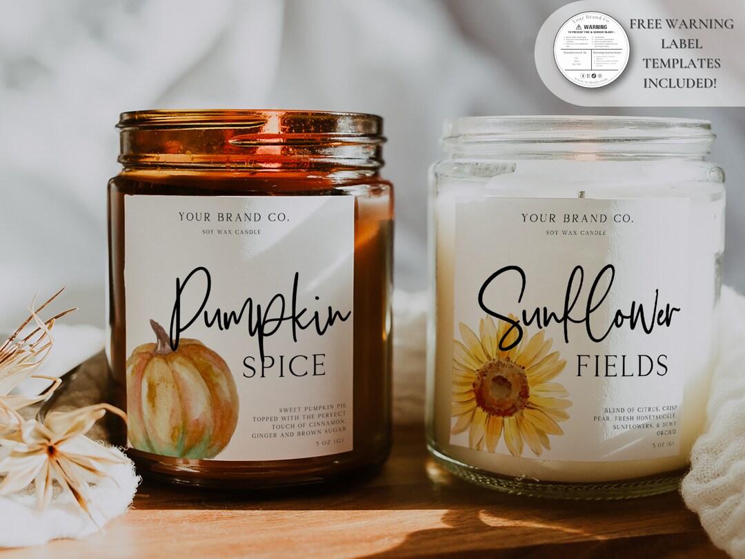 Fall Candle Label Template Editable Candle Label Design - Etsy