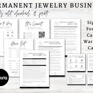Permanent Jewelry Business Starter Kit, Permanent Jewelry Consent Forms and Waiver, Permanent Jewelry Care and Business Cards, Jewelry Tools
