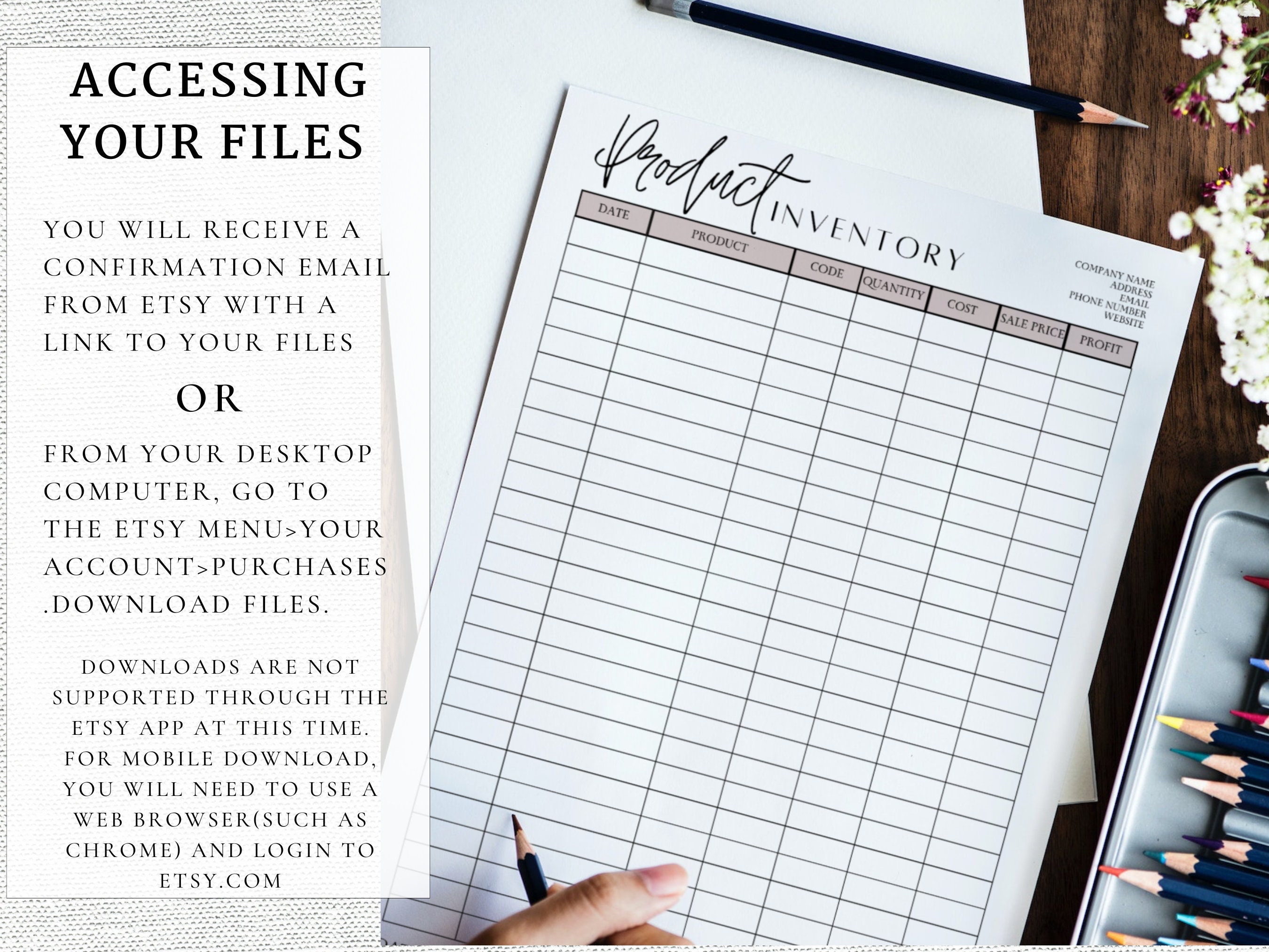 Editable Inventory Management Form, Inventory Tracker PDF, Product ...