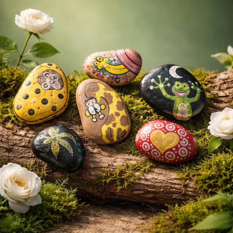 Paintable Decorative Rocks Decorative Painted Stones: Painted Garden Rocks, Nature Art Decor ...